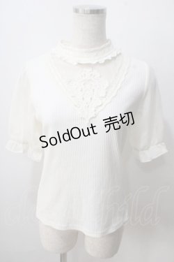 画像1: axes femme / レース切替ニット  アイボリー Y-25-07-01-050-AX-TO-SZ-ZT178