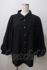 axes femme / ボリューム袖ブラウス  黒 Y-25-07-01-054-AX-BL-SZ-ZY