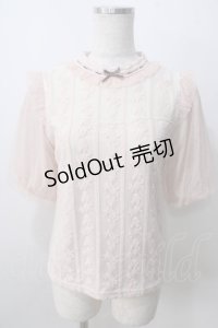 axes femme POETIQUE / ビスチェ風レース切替トップス M 淡ピンク Y-25-07-01-059-AX-TO-SZ-ZY