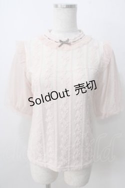 画像1: axes femme POETIQUE / ビスチェ風レース切替トップス M 淡ピンク Y-25-07-01-059-AX-TO-SZ-ZY
