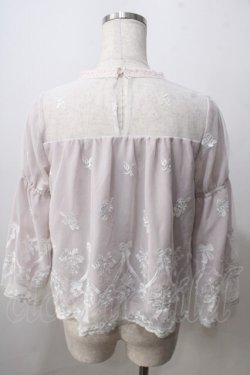画像2: axes femme POETIQUE / リボンブーケレースブラウス M 淡ピンク Y-25-07-01-061-AX-TO-SZ-ZY