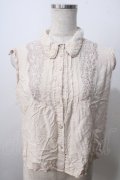 axes femme / スカラップ刺繍入りノースリーブブラウス M 生成り Y-25-07-01-062-AX-BL-SZ-ZY