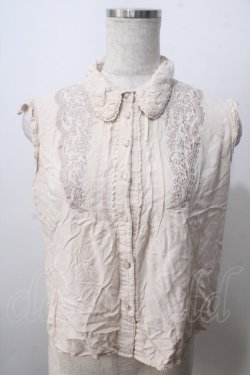 画像1: axes femme / スカラップ刺繍入りノースリーブブラウス M 生成り Y-25-07-01-062-AX-BL-SZ-ZY