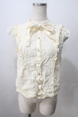 画像1: axes femme / ジャガードノースリーブブラウス M 生成り Y-25-07-01-063-AX-BL-SZ-ZY