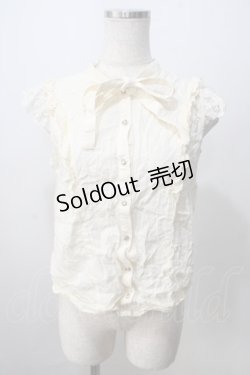 画像1: axes femme / ジャガードノースリーブブラウス M 生成り Y-25-07-01-063-AX-BL-SZ-ZY