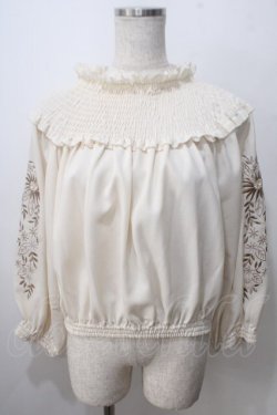 画像1: axes femme NOSTALGIE / 袖刺繍入りブラウス  生成 Y-25-07-01-064-AX-BL-SZ-ZY