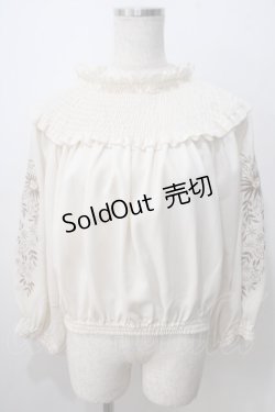 画像1: axes femme NOSTALGIE / 袖刺繍入りブラウス  生成 Y-25-07-01-064-AX-BL-SZ-ZI