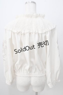 画像2: axes femme NOSTALGIE / 袖刺繍入りブラウス  生成 Y-25-07-01-064-AX-BL-SZ-ZI
