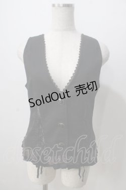 画像1: axes femme / バックレースベスト M 紺 Y-25-07-01-066-AX-TO-SZ-ZY