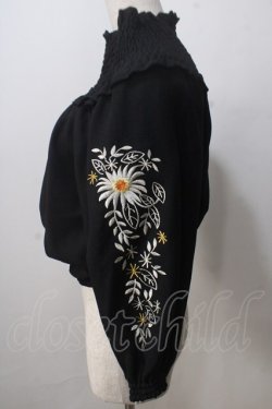 画像3: axes femme NOSTALGIE / 袖刺繍入りブラウス  黒 Y-25-07-01-067-AX-BL-SZ-ZY