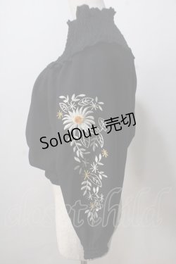 画像3: axes femme NOSTALGIE / 袖刺繍入りブラウス  黒 Y-25-07-01-067-AX-BL-SZ-ZI