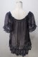 画像2: axes femme / ドットシフォンオフショルトップス M パープル×紺 Y-25-07-01-068-AX-TO-SZ-ZY (2)