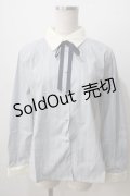 F i.n.t / タイ付きマルチストライプクレリックシャツ F グレー×ネイビー Y-25-07-01-070-CA-BL-SZ-ZY