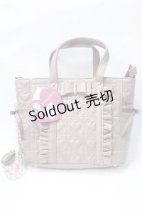 FLC / MINA*キルトリボン2WAYバッグ  淡薄橙 Y-25-07-01-012-LO-BG-SZ-ZY