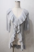 axes femme NOSTALGIE / 透かしラッフルカーディガン  サックス Y-25-07-01-078-AX-TO-SZ-ZY