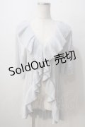 axes femme NOSTALGIE / 透かしラッフルカーディガン  サックス Y-25-07-01-078-AX-TO-SZ-ZY
