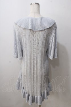 画像2: axes femme NOSTALGIE / 透かしラッフルカーディガン  サックス Y-25-07-01-078-AX-TO-SZ-ZY