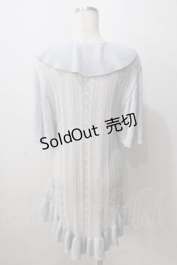 画像2: axes femme NOSTALGIE / 透かしラッフルカーディガン  サックス Y-25-07-01-078-AX-TO-SZ-ZY