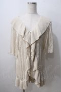 axes femme NOSTALGIE / 透かしラッフルカーディガン  生成り Y-25-07-01-079-AX-TO-SZ-ZY