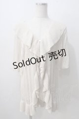 axes femme NOSTALGIE / 透かしラッフルカーディガン  生成り Y-25-07-01-079-AX-TO-SZ-ZY
