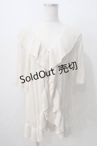 axes femme NOSTALGIE / 透かしラッフルカーディガン  生成り Y-25-07-01-079-AX-TO-SZ-ZY