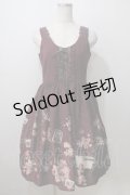 axes femme / 地図柄ワンピース  ワイン Y-25-07-01-081-AX-OP-SZ-ZY