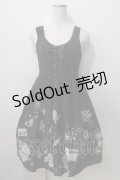 axes femme / 地図柄ワンピース  黒 Y-25-07-01-082-AX-OP-SZ-ZY