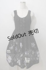 axes femme / 地図柄ワンピース  黒 Y-25-07-01-082-AX-OP-SZ-ZY