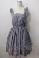 axes femme POETIQUE / うさぎ柄シフォンワンピース M ブルー Y-25-07-01-085-AX-OP-SZ-ZY