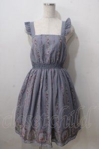axes femme POETIQUE / うさぎ柄シフォンワンピース M ブルー Y-25-07-01-085-AX-OP-SZ-ZY