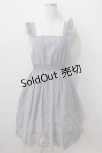 axes femme POETIQUE / うさぎ柄シフォンワンピース M ブルー Y-25-07-01-085-AX-OP-SZ-ZY