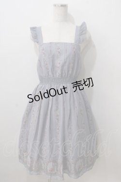 画像1: axes femme POETIQUE / うさぎ柄シフォンワンピース M ブルー Y-25-07-01-085-AX-OP-SZ-ZY