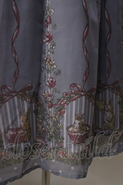 画像3: axes femme POETIQUE / うさぎ柄シフォンワンピース M ブルー Y-25-07-01-085-AX-OP-SZ-ZY