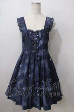 画像1: axes femme / ロマンティック星空ワンピース M 紺 Y-25-07-01-087-AX-OP-SZ-ZY