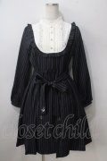axes femme POETIQUE / エトワール刺繍ストライプワンピース  紺 Y-25-07-01-089-AX-OP-SZ-ZY