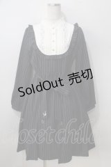 axes femme POETIQUE / エトワール刺繍ストライプワンピース  紺 Y-25-07-01-089-AX-OP-SZ-ZY