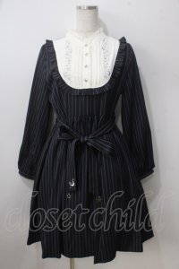 axes femme POETIQUE / エトワール刺繍ストライプワンピース  紺 Y-25-07-01-089-AX-OP-SZ-ZY
