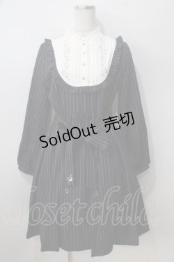 画像1: axes femme POETIQUE / エトワール刺繍ストライプワンピース  紺 Y-25-07-01-089-AX-OP-SZ-ZY