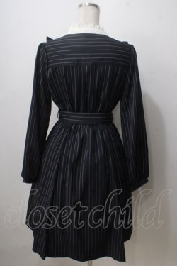 画像2: axes femme POETIQUE / エトワール刺繍ストライプワンピース  紺 Y-25-07-01-089-AX-OP-SZ-ZY