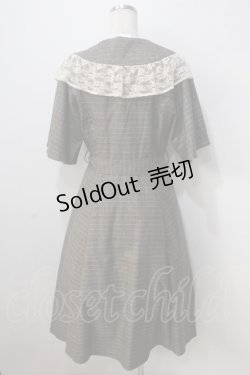 画像2: axes femme NOSTALGIE / W釦レース襟チェック柄ワンピース  Dブラウン Y-25-07-01-092-AX-OP-SZ-ZY