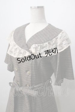 画像3: axes femme NOSTALGIE / W釦レース襟チェック柄ワンピース  Dブラウン Y-25-07-01-092-AX-OP-SZ-ZY