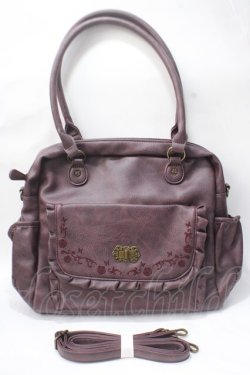 画像1: axes femme / 薔薇刺繍トート 310×430×80mm ワイン Y-25-07-01-014-AX-BG-SZ-ZY