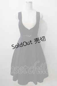 F i.n.t / チェーンビット使いディープVネックジャンパースカート F ネイビー Y-25-07-01-096-CA-OP-SZ-ZY