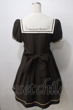 画像2: Innocent World / 半袖衿刺繍セーラーワンピース M ブラウン Y-25-07-01-102-IW-OP-SZ-ZY