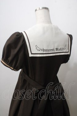 画像4: Innocent World / 半袖衿刺繍セーラーワンピース M ブラウン Y-25-07-01-102-IW-OP-SZ-ZY