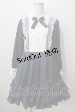 画像1: Pina sweetcollection / ローズジャガードワンピース  ネイビー Y-25-07-01-103-LO-OP-SZ-ZY