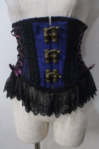 abilletage / エンボスフックコルセット 3 ブルー×ブラック Y-25-07-01-106-GO-TO-SZ-ZY