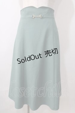 画像1: F i.n.t / ビット使いハイウエストフレアースカート F グリーン Y-25-07-01-115-CA-SK-SZ-ZT454