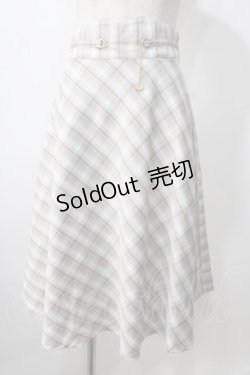 画像1: F＆A / コインチェーン使いパステルチェックフレアースカート F パープル×ブラウン Y-25-07-01-123-LO-SK-SZ-ZI