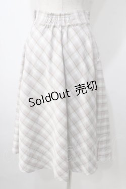 画像2: F＆A / コインチェーン使いパステルチェックフレアースカート F パープル×ブラウン Y-25-07-01-123-LO-SK-SZ-ZI